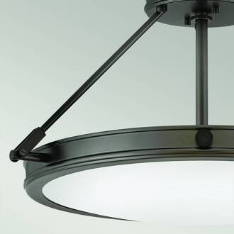 Plafondlamp Collier, zwart, Ø 41,7 cm, staal,  glas, E14 zwart, wit