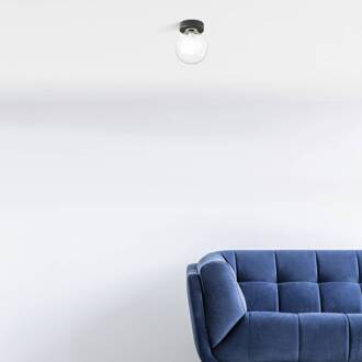 Plafondlamp Cosmo, 1-lamp, zwart helder, gesatineerd, zwart