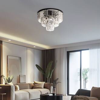 Plafondlamp Cristal, transparant/zwart, Ø 56 cm transparant, zwart