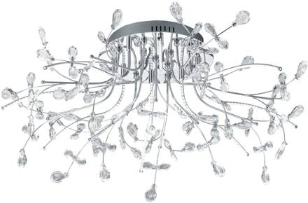 Plafondlamp Crystal, chroom, 77 cm chroom, helder