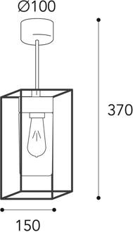 Plafondlamp Cubic³ 3367 messing antiek/helder antiek messing, helder