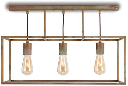 Plafondlamp Cubic³ 3384 3-lamps messing antiek antiek-messing