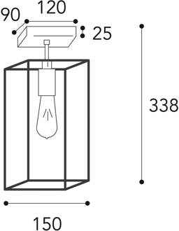 Plafondlamp Cubic³ 3391 zwart