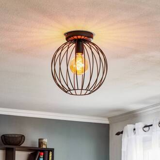 Plafondlamp Cumera met open kooi-kap, Ø 30 cm zwart