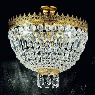 Plafondlamp Cupola, 24-karaats verguld 24 karaats goud, transparant
