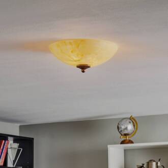 Plafondlamp Dana, 2-lichts, 29 cm Zwart-goud-zilver, amber