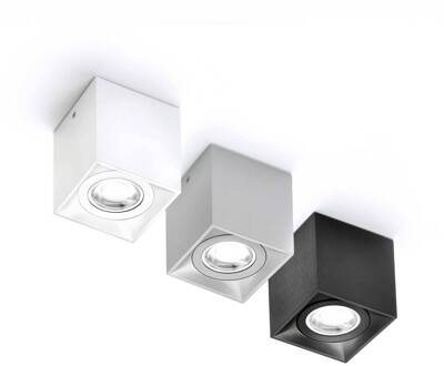 Plafondlamp Dau Spot in kubusvorm, wit