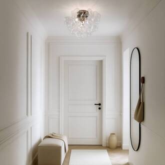 plafondlamp Diborah, helder, Ø 49 cm, glas, G9 transparant, chroom