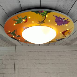 Plafondlamp Dinos met LED sterrenhemel bont