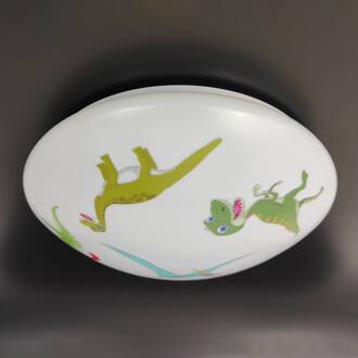 Plafondlamp Dinos wit, kleurrijk