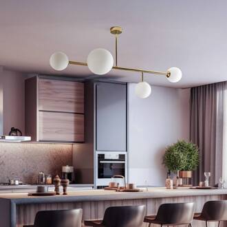 Plafondlamp Dione, 4-lamps, goud goud, wit mat