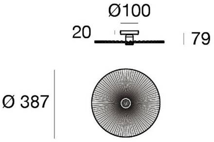 Plafondlamp Doge_S, wit, metaal, Ø 39 cm, E27