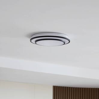 plafondlamp Duala, zwart, RGB, CCT, afstandsbediening zwart, opaalwit