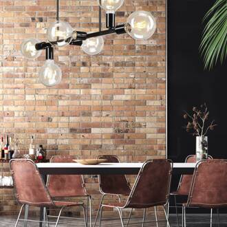 Plafondlamp Eliza, 6-lamps, zwart