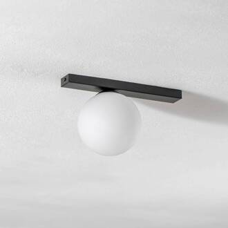 Plafondlamp Fit, zwart/opaal, 1-lamp zwart, opaal