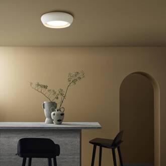 Plafondlamp Fjord, lichtgrijs, gips, Ø 28 cm, GX53