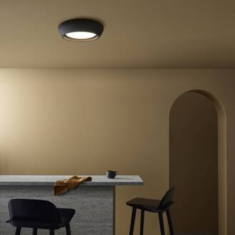 Plafondlamp Fjord, zwart, gips, Ø 28 cm, GX53