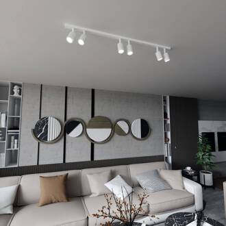 Plafondlamp Flash, wit, 6-lamps, metaal