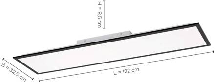 Plafondlamp Flat 122 x 32 cm zwart