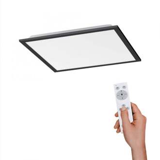 Plafondlamp Flat Zwart LED 45 x 45cm Afstandsbediening Wit