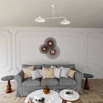 Plafondlamp Foster, 2-lamps, 100 cm, wit, metaal, E27