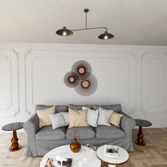 Plafondlamp Foster, 2-lamps, 100 cm, zwart, metaal