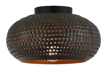 Plafondlamp Fueco Ø 35 cm bruin zwart Zilverkleurig