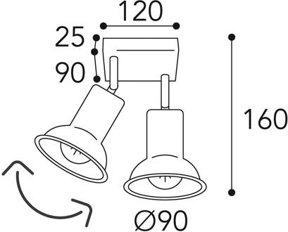 Plafondlamp Genziana1422.E27 2lamps messing antiek antiek-messing