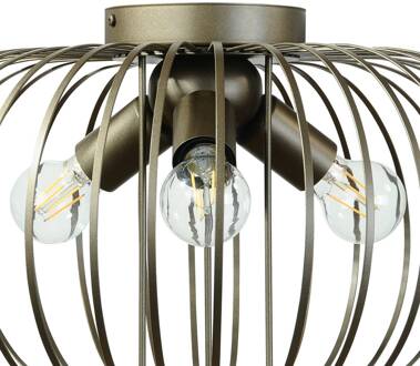 Plafondlamp Globe, koffie, Ø 51 cm, metaal, 3-lamps, E27