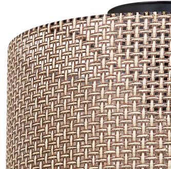 Plafondlamp Goza, bruin patroon, stof, Ø 30 cm bruin gemonteerd, zwart