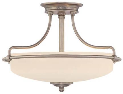 Plafondlamp Griffin, Ø 43 cm, nikkel antiek nikkel antiek, wit geëtst