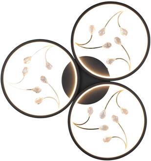 Plafondlamp Groovy 3-lamps zwart 3.000K zwart mat