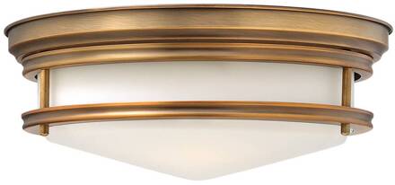 Plafondlamp Hadley geborsteld brons brons geborsteld, wit opaal