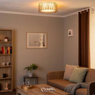 Plafondlamp Harmony, zwart, jute naturel, Ø 50 cm zwart, naturelbruin