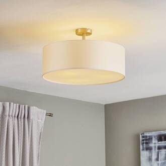 Plafondlamp Havanna met baldakijn crèmewit crèmewit, mat nikkel