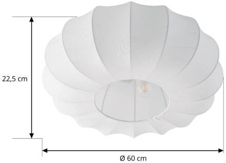 plafondlamp Helin, wit, Ø 60 cm, textiel, 3 x E27