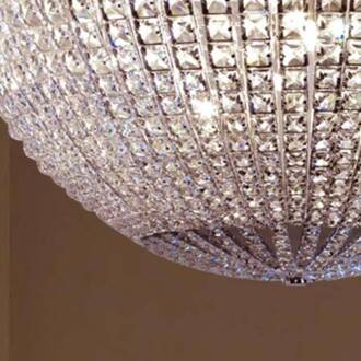 Plafondlamp Helios Ø 37 cm transparant, nikkel gepolijst