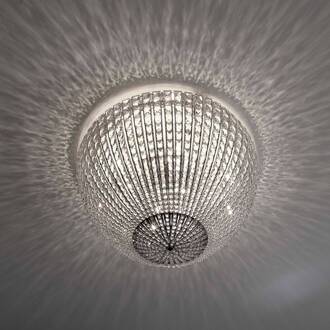 Plafondlamp Helios Ø 50 cm transparant, nikkel gepolijst