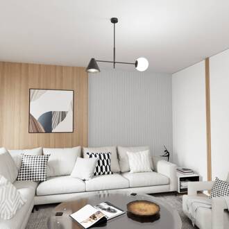 Plafondlamp Hermes, 2-lamps, zwart, glas, 70 cm, E14