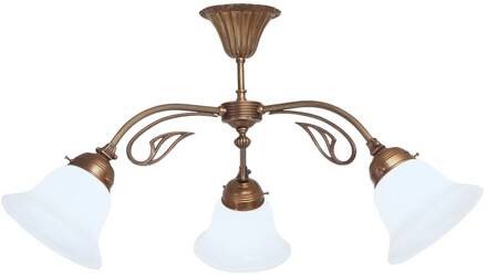 Plafondlamp HERTHA van messing wit, messing