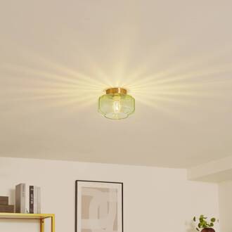 plafondlamp Hildur, groen, glas, Ø 22 cm groen, messing