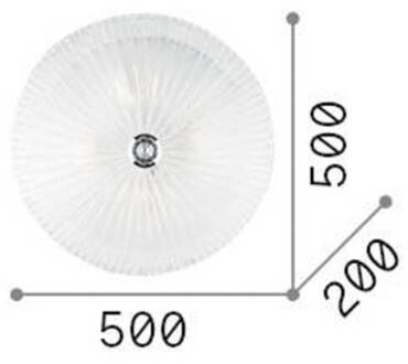 Plafondlamp Ideal Lux Shell, amberkleurig, glas, Ø 50 cm amber, messing