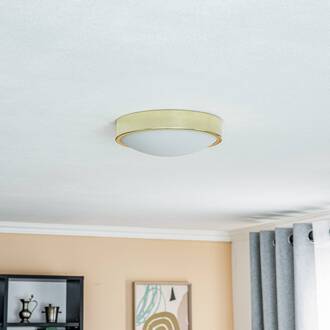 Plafondlamp Jaris, gebogen glas, Ø 26 cm, goud goud, wit