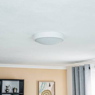 Plafondlamp Jaris, gebogen glas, Ø 26 cm, wit