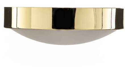 Plafondlamp Jaris, glas gewelfd, Ø 26 cm, goud goud, wit