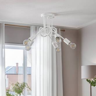 Plafondlamp Joiy, gekruist, 5-lamps, wit