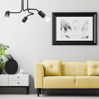 Plafondlamp Joiy, verspreid, 3-lamps, zwart