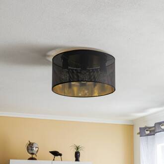 Plafondlamp Jovin 3-lamps, 1 kap zwart/goud zwart, goud