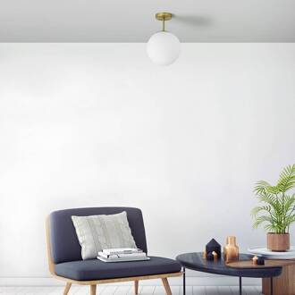 Plafondlamp Jugen, goud, 1-lamp messing, wit