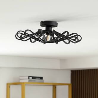 plafondlamp Kaelen, zwart, ijzer, Ø 45 cm, E27